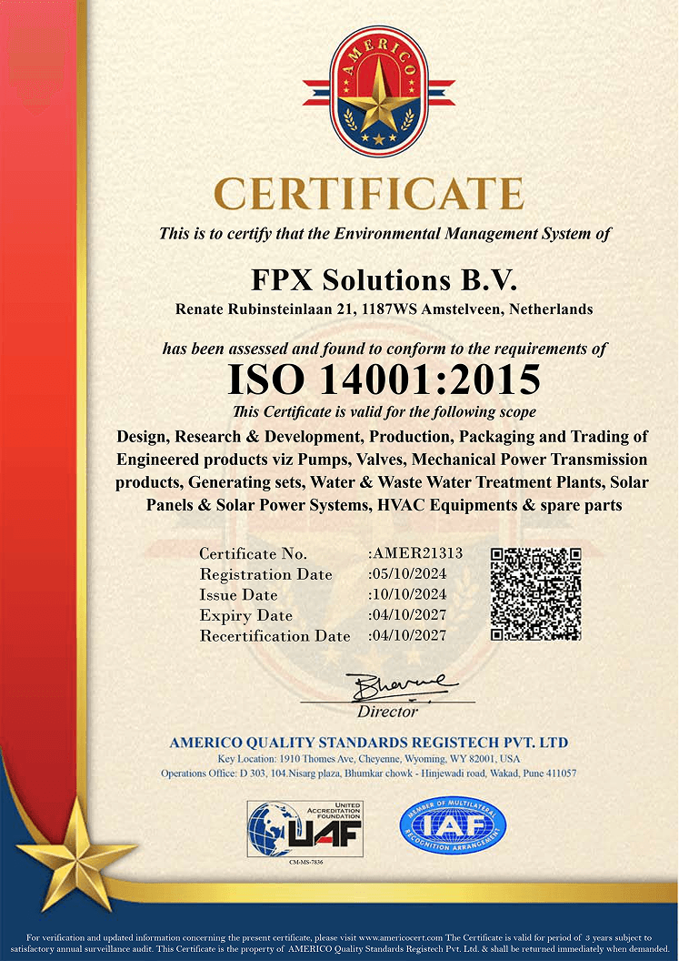 ISO 14001:2015 certificate