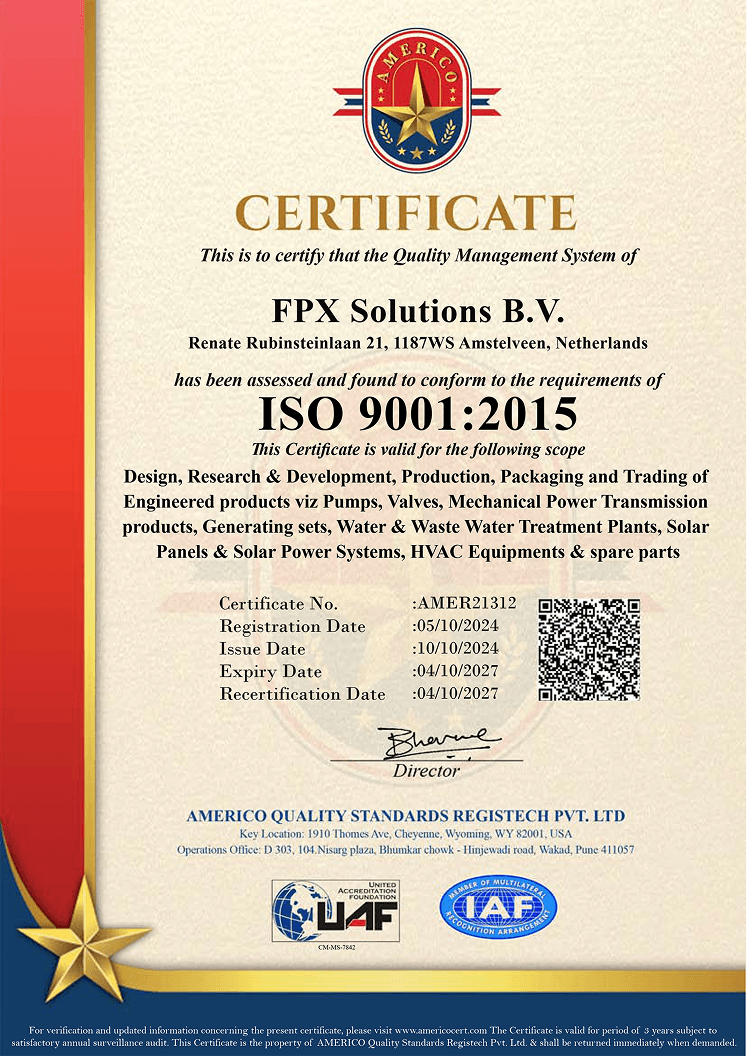 ISO 9001:2015 certificate